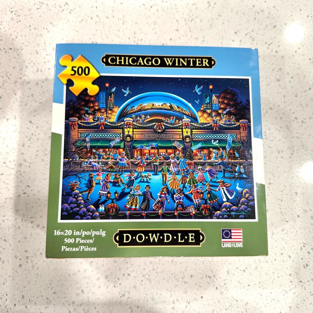 Dowdle Chicago Winter 500-Piece Puzzle - Blue and Green